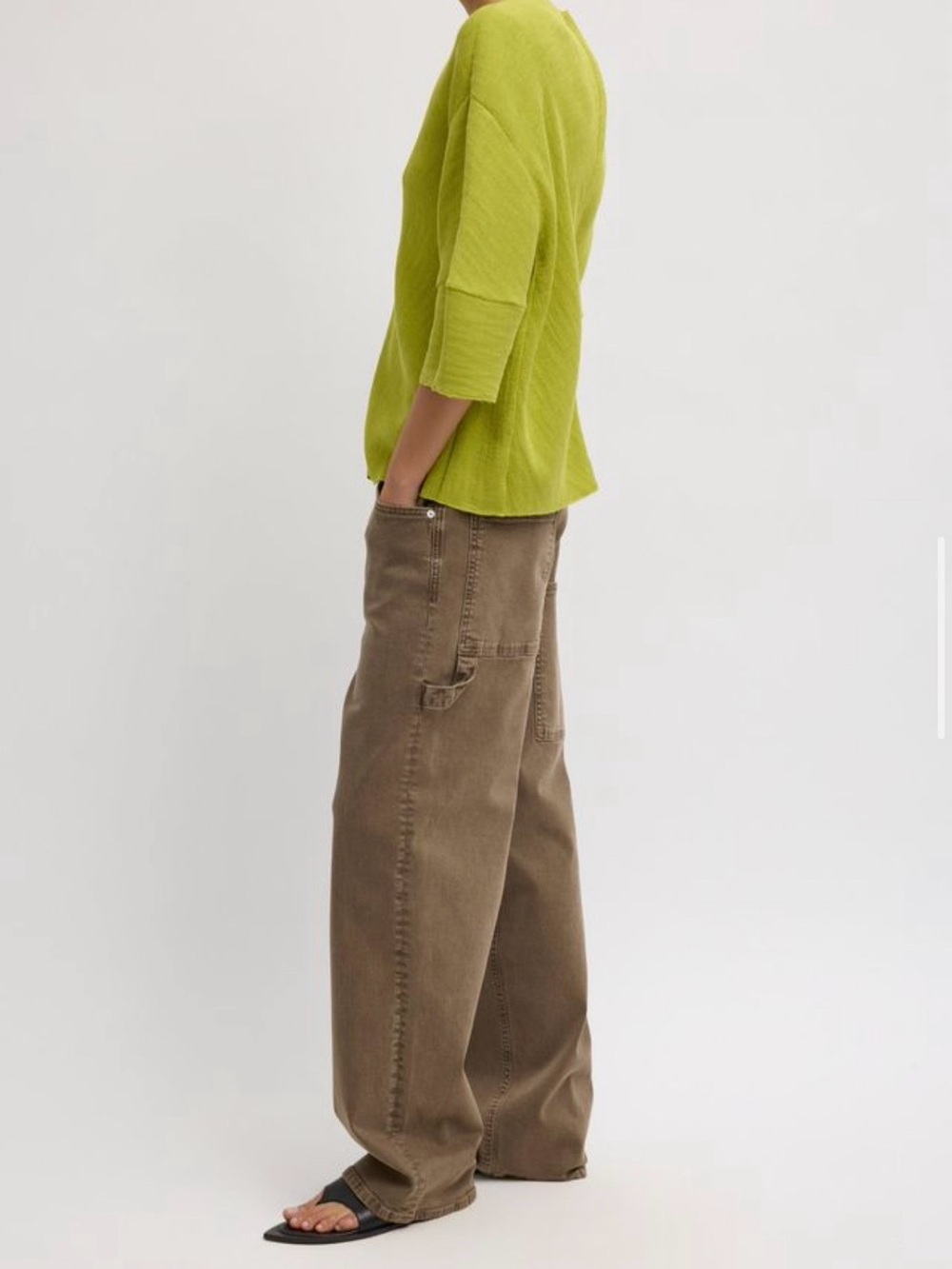 Tibi Lime Green Boxy Sleeve Top - Picture 5 of 7